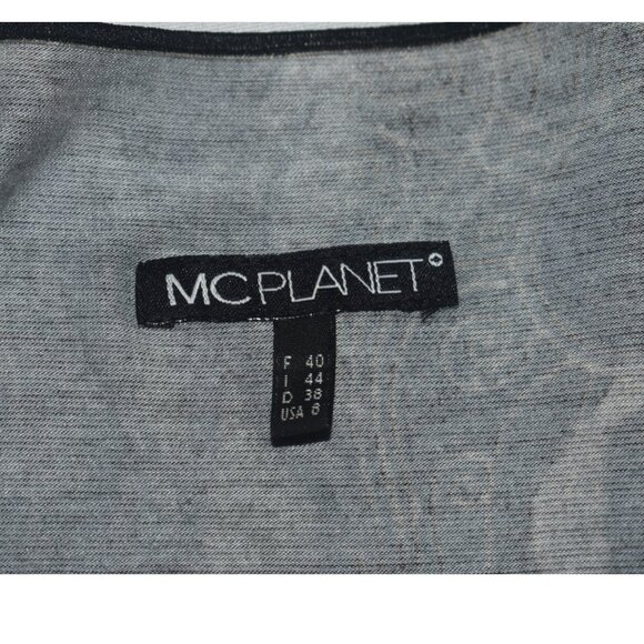 MC Planet Stretch Knit Short Dress Retro Art Deco Print Long Sleeves S M 8 - Picture 5 of 7